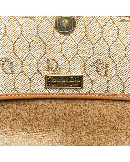 Honeycomb Coated Canvas Crossbody Bag with Leather Trim