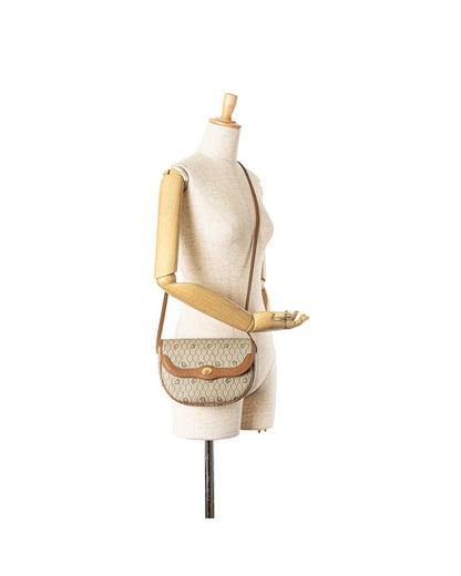 Honeycomb Coated Canvas Crossbody Bag with Leather Trim
