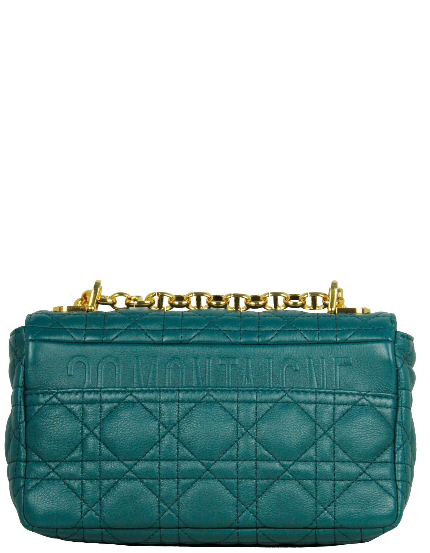 Christian Dior Teal Leather Cannage Small Caro Bag
