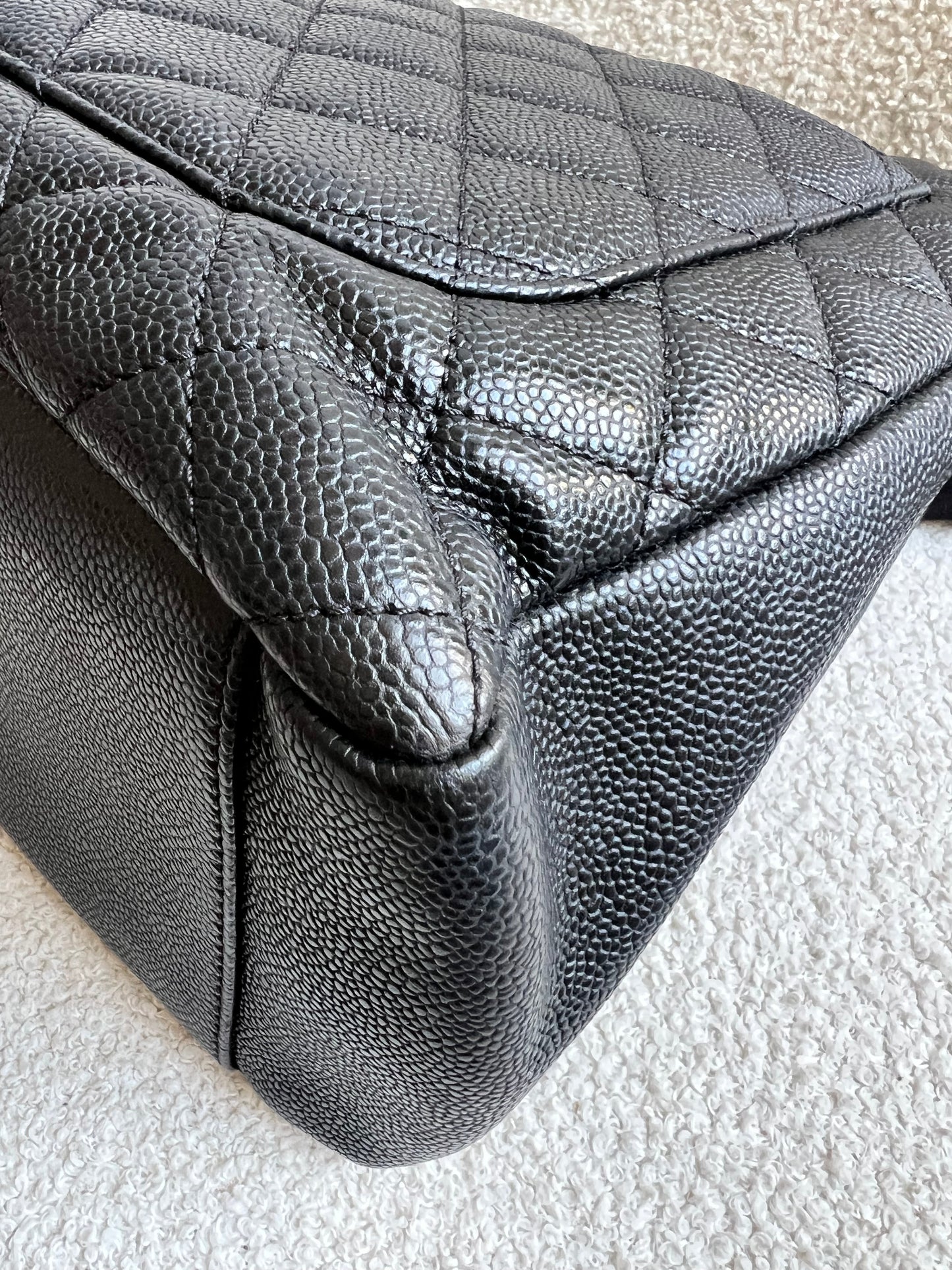 Chanel Black Caviar Grand Shopper Tote (GST) Silver Hardware