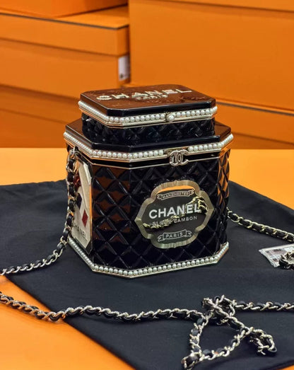 Chanel Luxury Leather Black Handbag Black