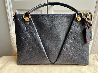 Louis Vuitton V Tote MM Navy Empreinte (RRP £2,390)