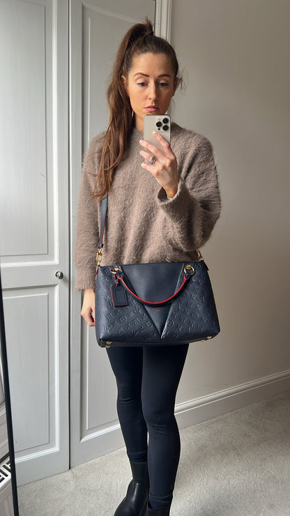 Louis Vuitton V Tote MM Navy Empreinte (RRP £2,390)