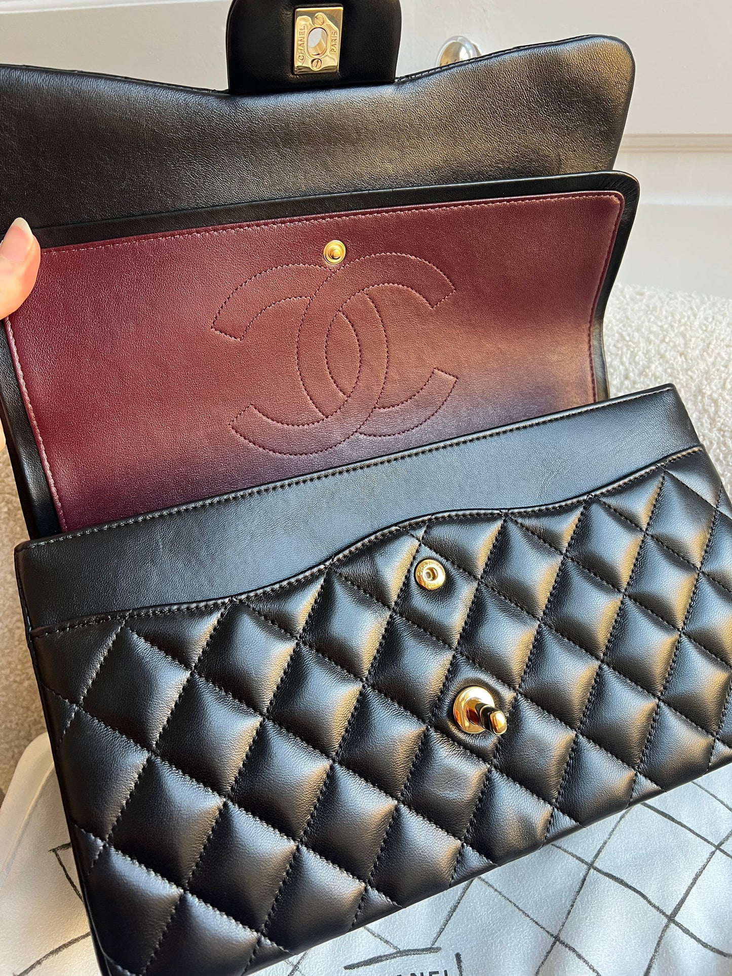 Chanel Jumbo Classic Flap in Black Lambskin Gold Hardware (RRP £9,830)