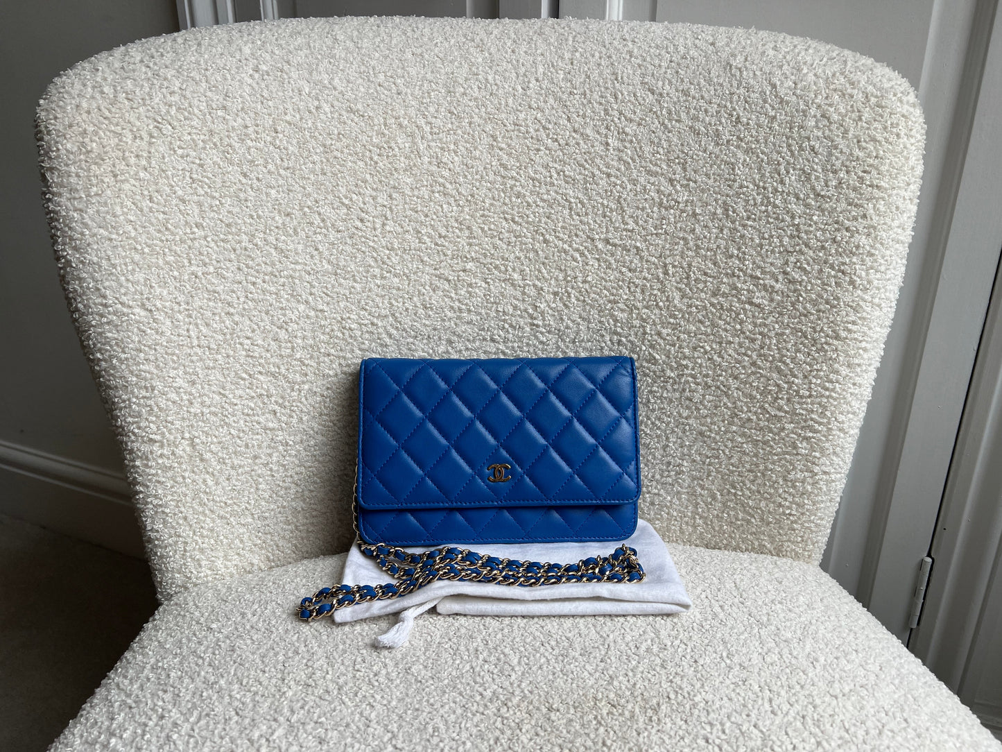 Chanel Blue Lambskin Wallet on Chain (RRP £2,930)