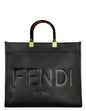 Fendi Black Leather Medium Fendi Sunshine Shopper Tote Bag