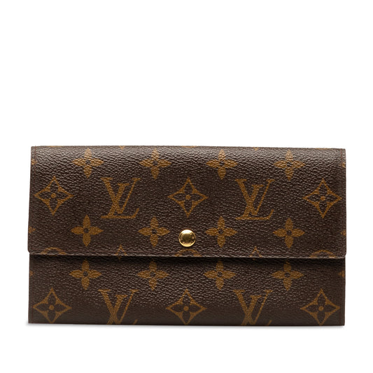 Brown Louis Vuitton Monogram Sarah Long Wallet