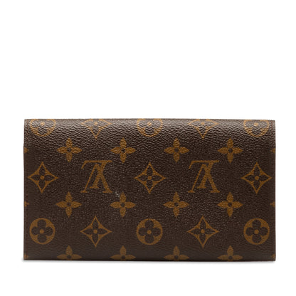 Brown Louis Vuitton Monogram Sarah Long Wallet