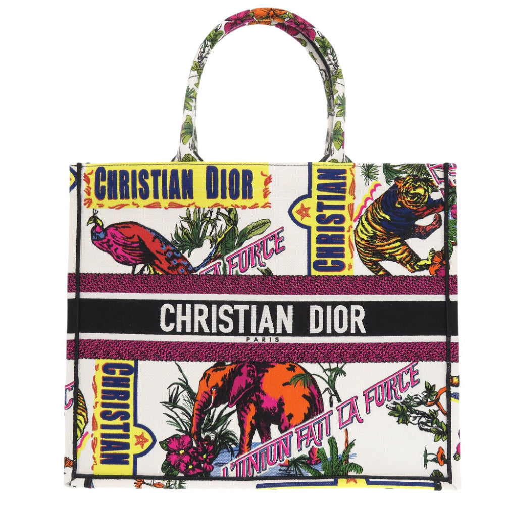 Christian Dior Tote Bag canvas white book tote large Women