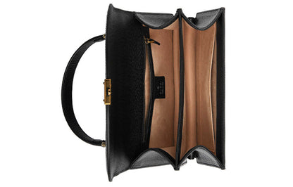 MLB Gucci Ophidia Series GG Locks Leather One Shoulder Crossbody Tote Small Black 651055-DJ2DX-1060