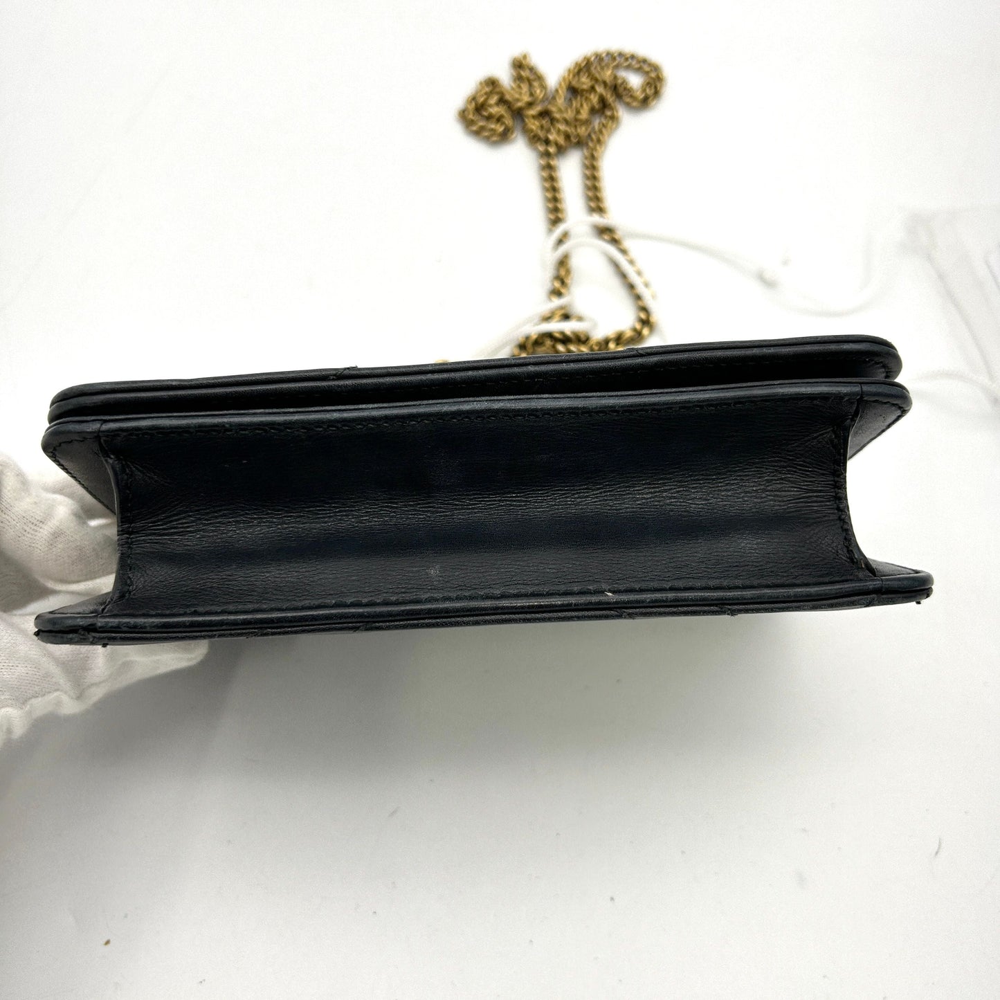 GUCCI Black Mini GG Marmont Crossbody Bag LA30889