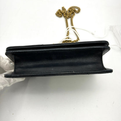 GUCCI Black Mini GG Marmont Crossbody Bag LA30889