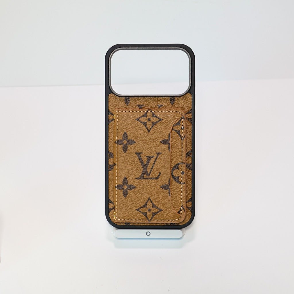 Leather Cardholder With Lettering iPhone Case