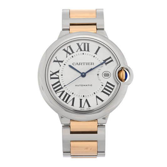 Stainless Steel 18K Yellow Gold 42mm Ballon Bleu De Cartier Automatic Watch