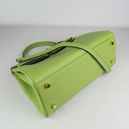 Luxury Hermes Kelly 32Cm Togo Leather Handbag 6108 Green Golden