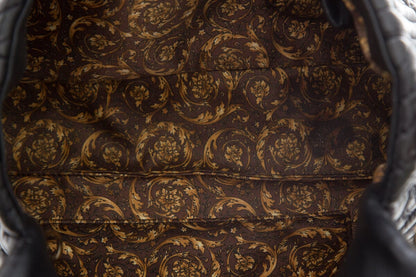 Versace Black Quilted Paisley Crossbody Handbag