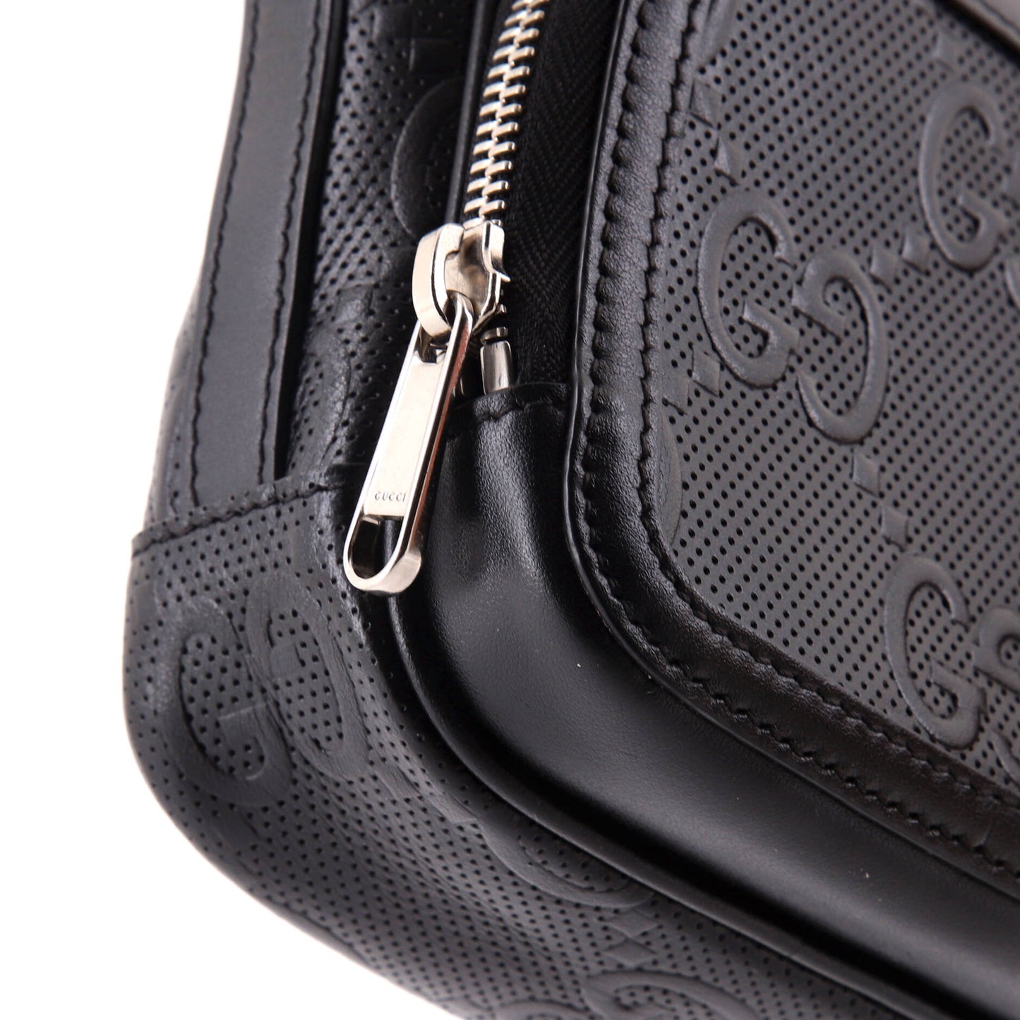 Top Handle Crossbody Bag GG Embossed Perforated Leather Mini