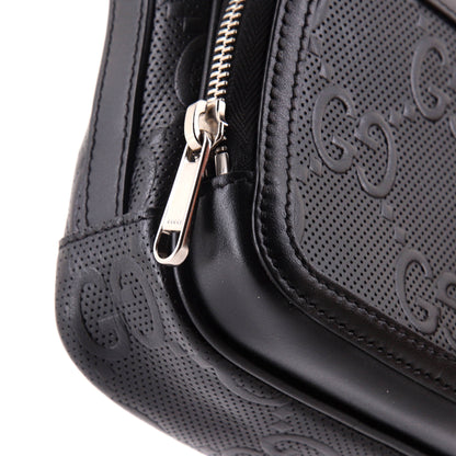 Top Handle Crossbody Bag GG Embossed Perforated Leather Mini