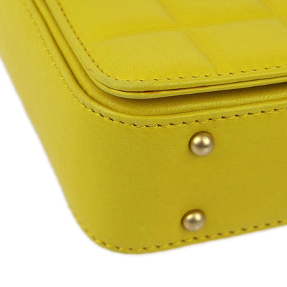 Chanel Beige Yellow Lambskin Choco Bar Shoulder Bag