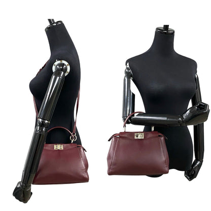 Fendi Peekaboo Leather Red Handbag Style 36