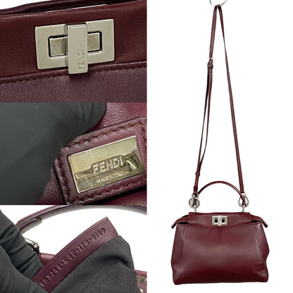 Fendi Peekaboo Leather Red Handbag Style 36