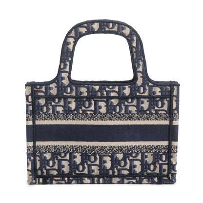 Christian Dior 2021 Blue Canvas Oblique Mini Book Tote