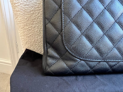Chanel Black Caviar Grand Shopper Tote (GST) Silver Hardware
