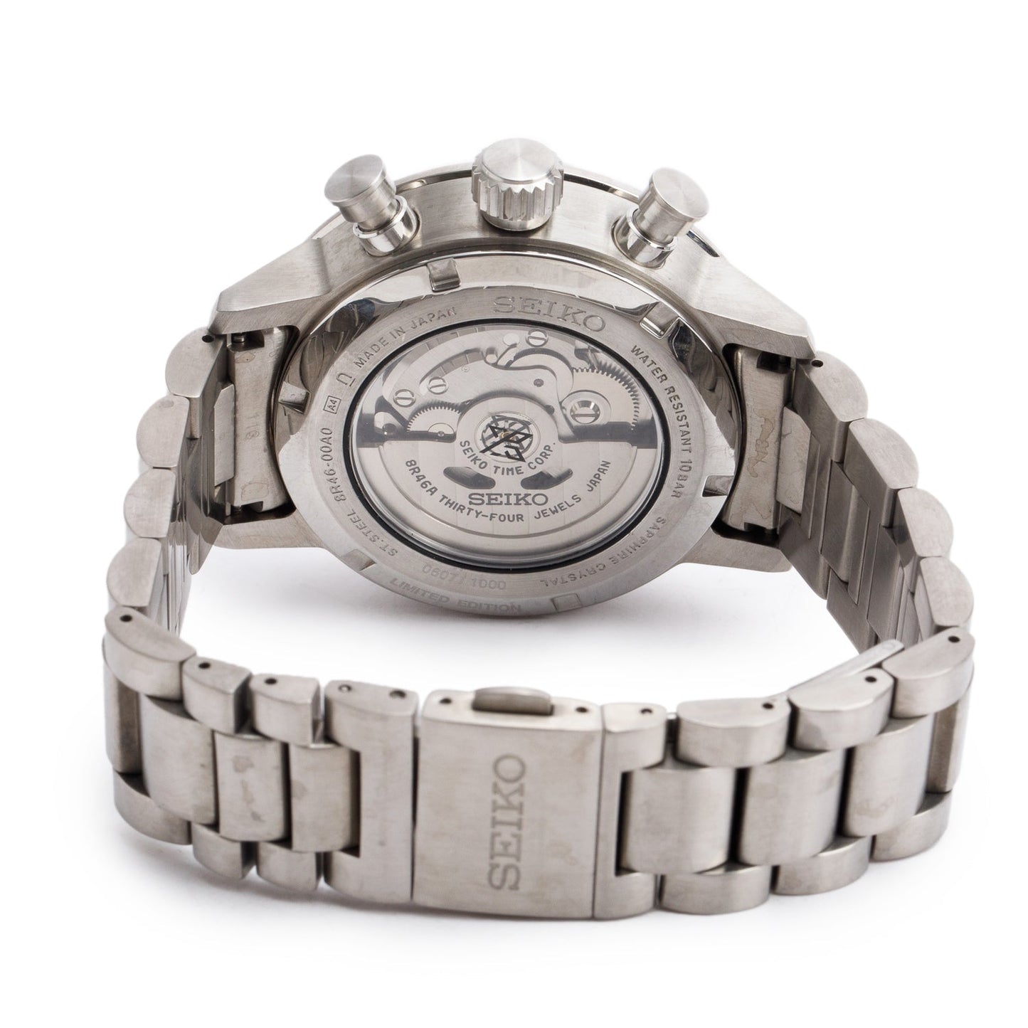 Seiko 2025 Limited Edition Stainless Steel Prospex 42.5 mm Automatic Chronograph Watch White Dial SRQ035J1 w/ Box, Papers & Extra Straps