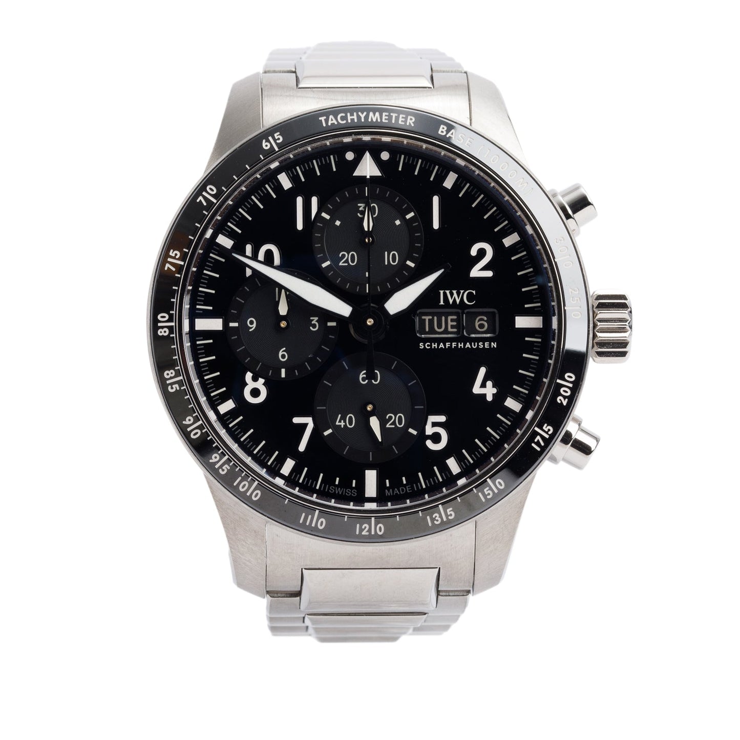 IWC 2025 Mercedes AMG Titanium Pilot Performance 41 MM Chronograph Automatic Watch Black Dial IW388304 w/ Box & Papers