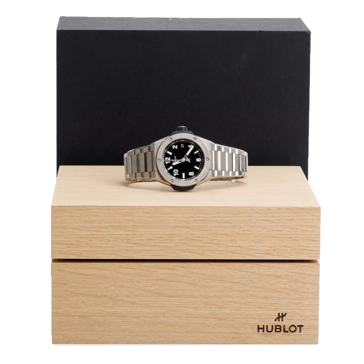 Hublot Titanium Big Bang Integral Time Only 38 MM Automatic Watch Black Dial w/ Box
