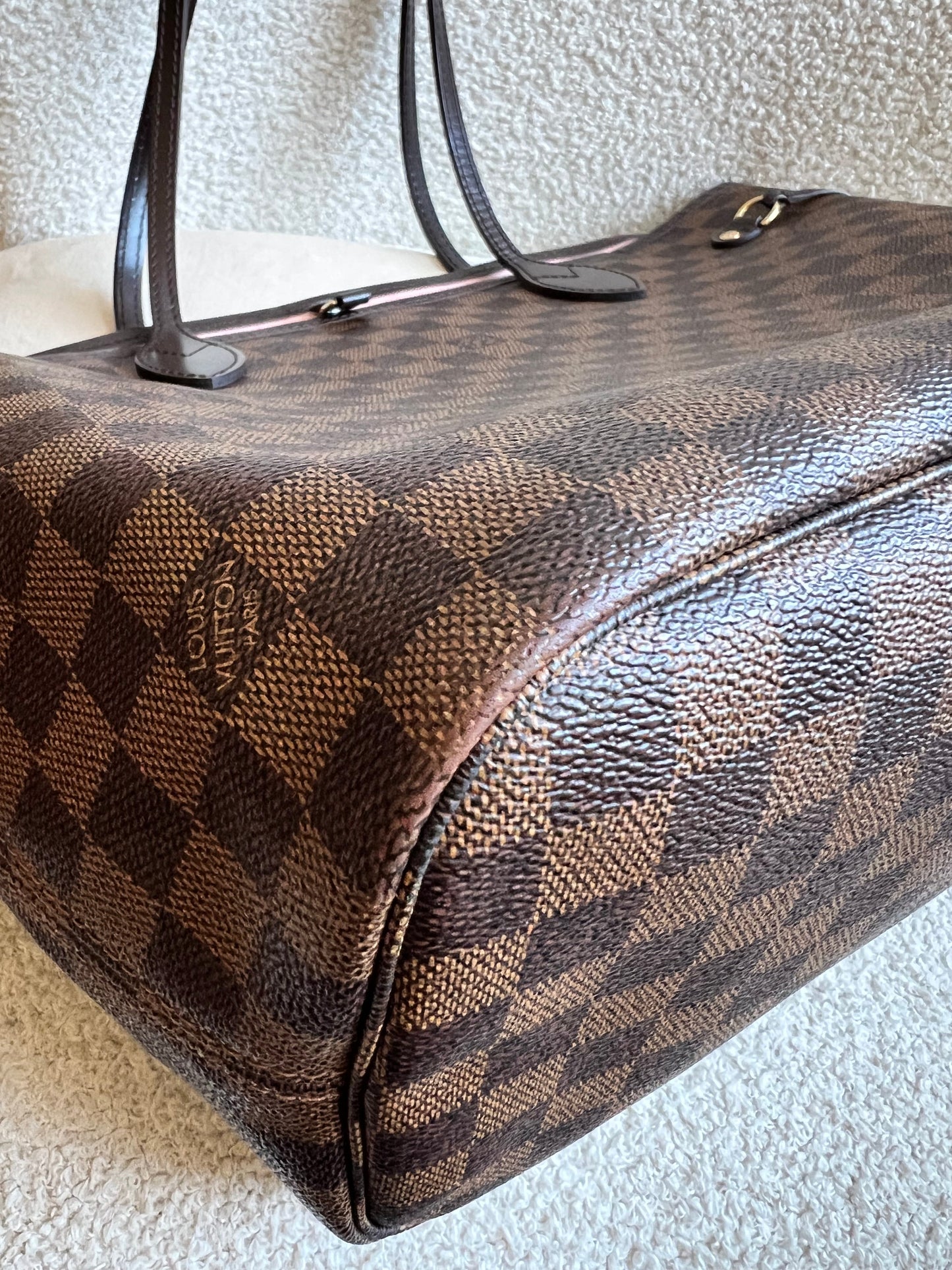Louis Vuitton Neverfull MM Damier Ebene Rose Ballerine (RRP £1430)