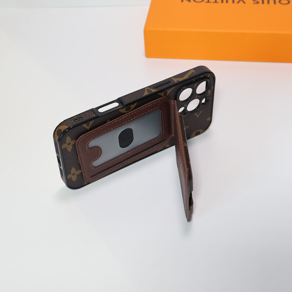Alphabet Plaid MagSafe Magnetic Card Wallet iPhone Case