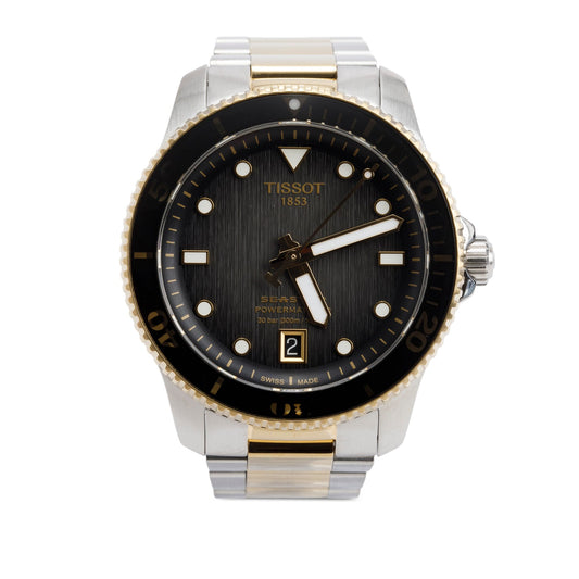 Tissot Two-Tone Stainless Steel Seastar 1000 40 MM Automatic Watch Black Dial