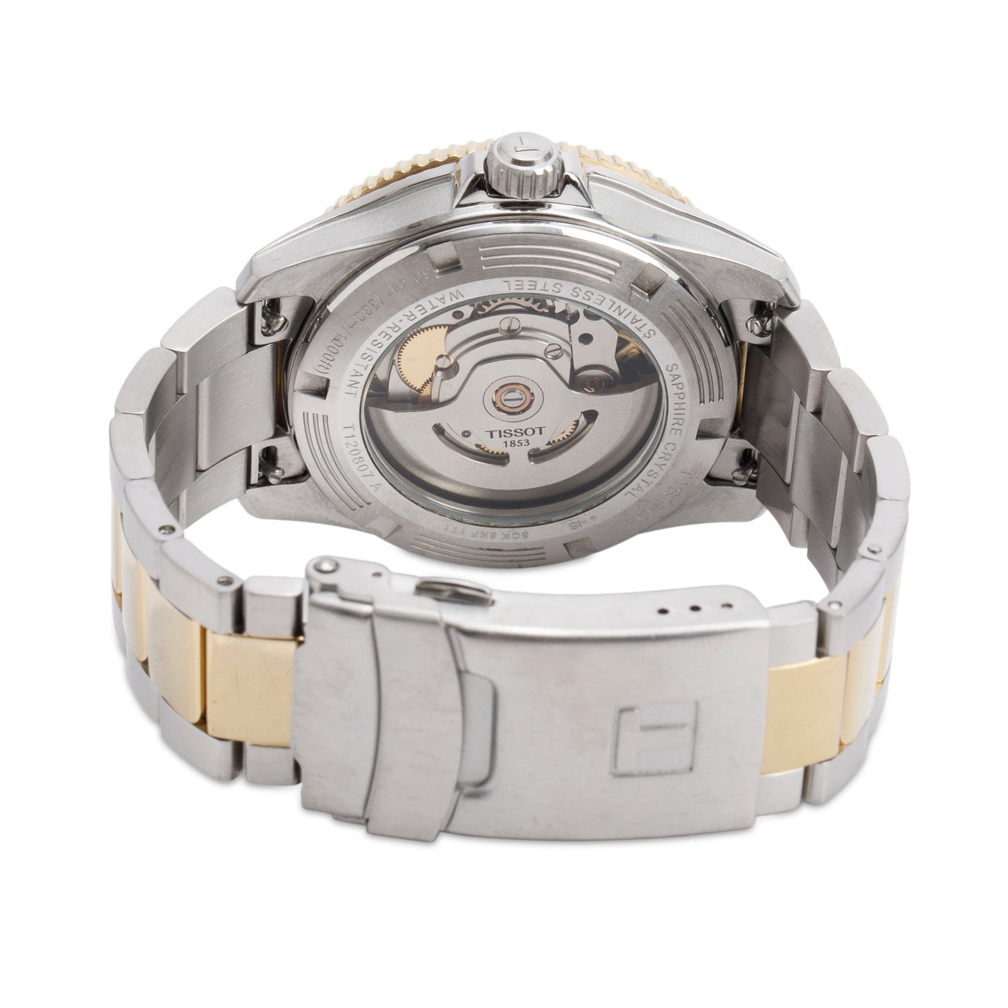 Tissot Two-Tone Stainless Steel Seastar 1000 40 MM Automatic Watch Black Dial