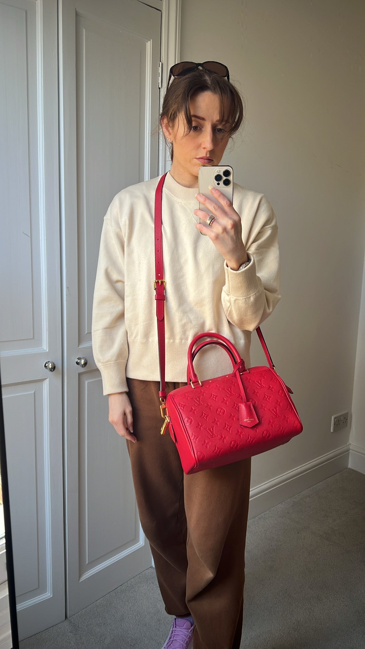 Louis Vuitton Speedy 25 Red Empreinte (RRP £1,840)