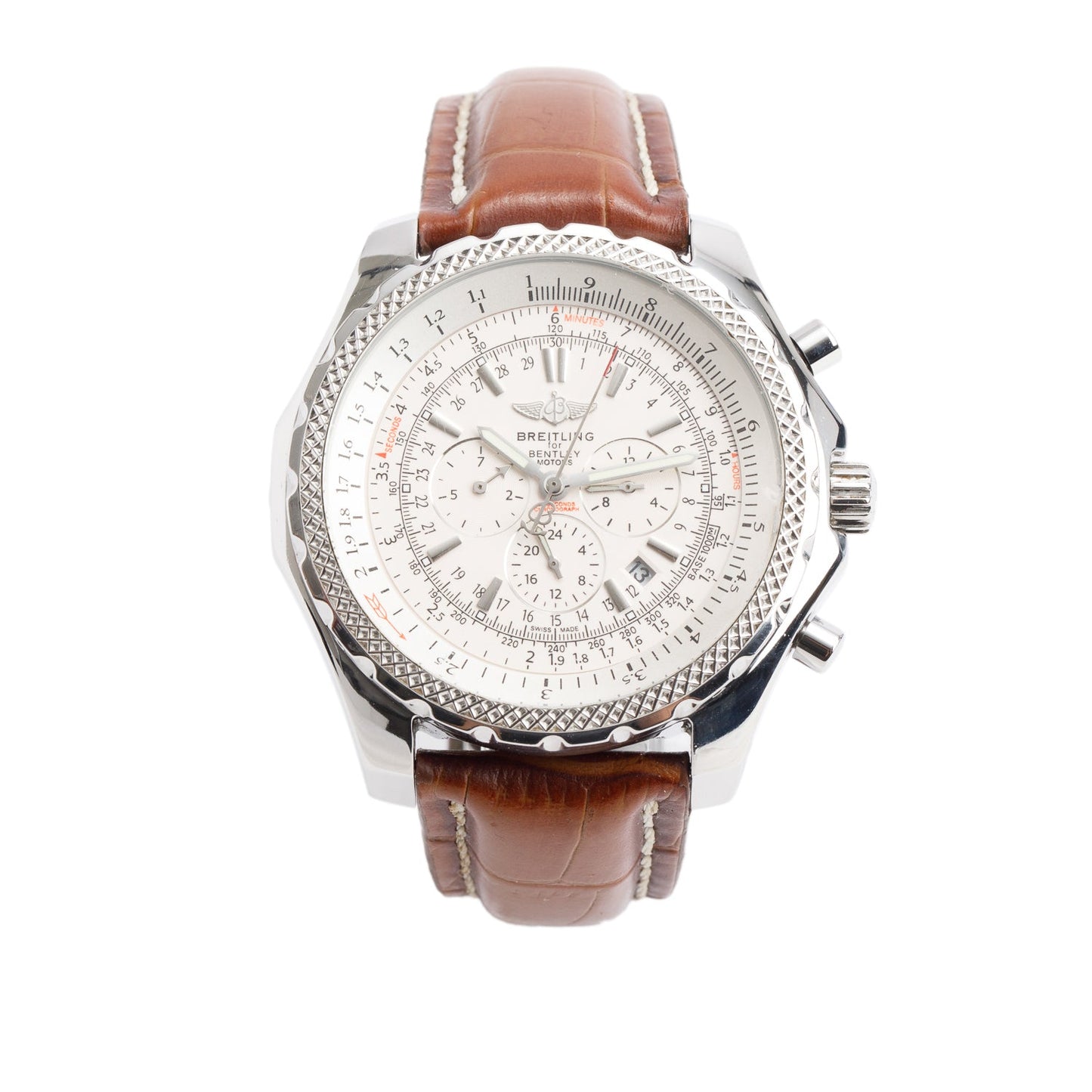 Breitling Stainless Steel Special Edition Bentley Motors 48 MM Automatic Chronograph White Dial Watch A25362
