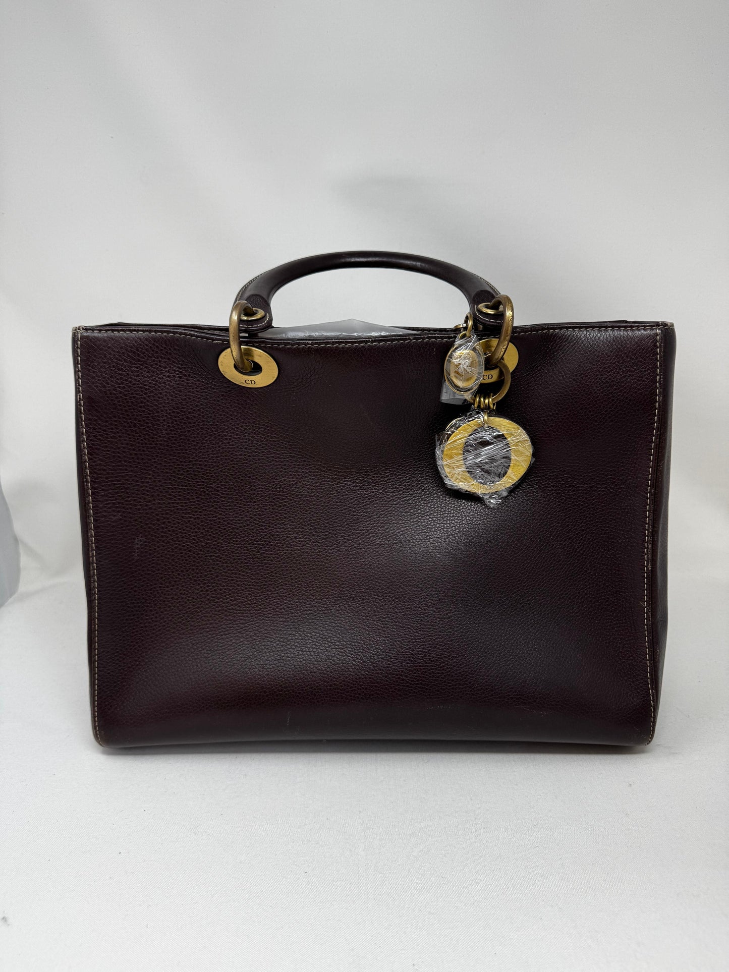 Christian Dior Diorissimo Tote Smooth Calfskin Large Purple Bj1-05
