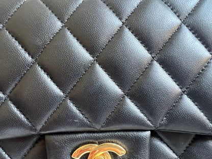 Chanel Medium Classic Flap in Black Lambskin Gold hardware (RRP £9090)