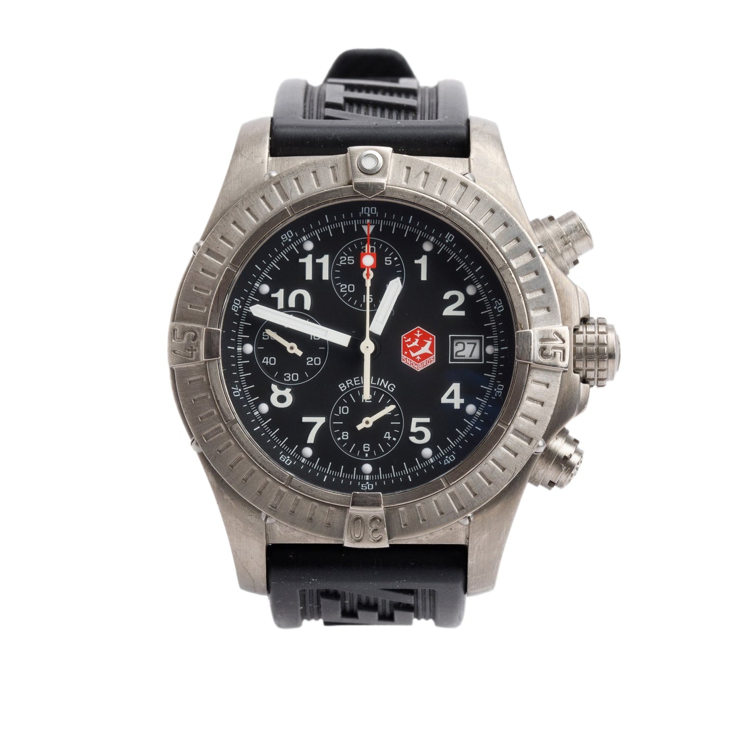 Breitling Limited Edition Titanium Avenger Snowbirds 44 MM Chronograph Automatic Watch Black Dial E13360