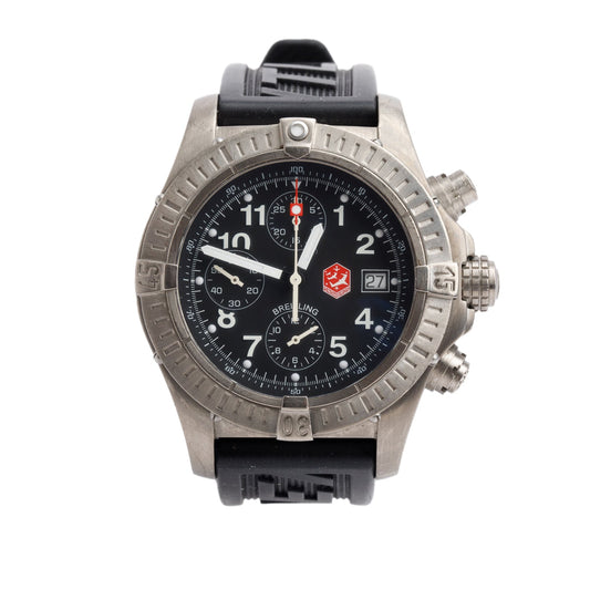 Breitling Limited Edition Titanium Avenger Snowbirds 44 MM Chronograph Automatic Watch Black Dial E13360