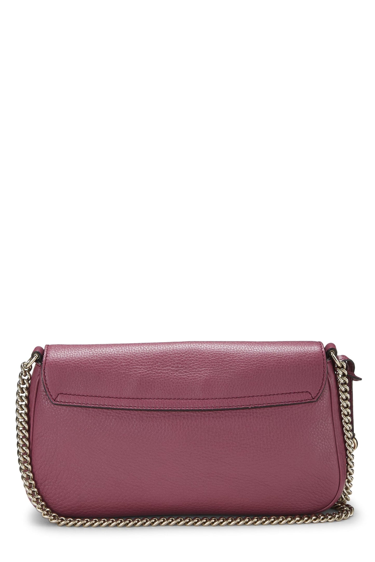 Gucci,  Purple Grained Leather Soho Chain Flap Crossbody, Purple