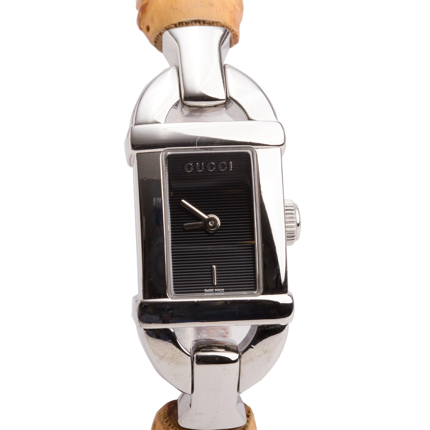 Gucci Stainless Steel 6800 Series 16 MM Watch Black Dial