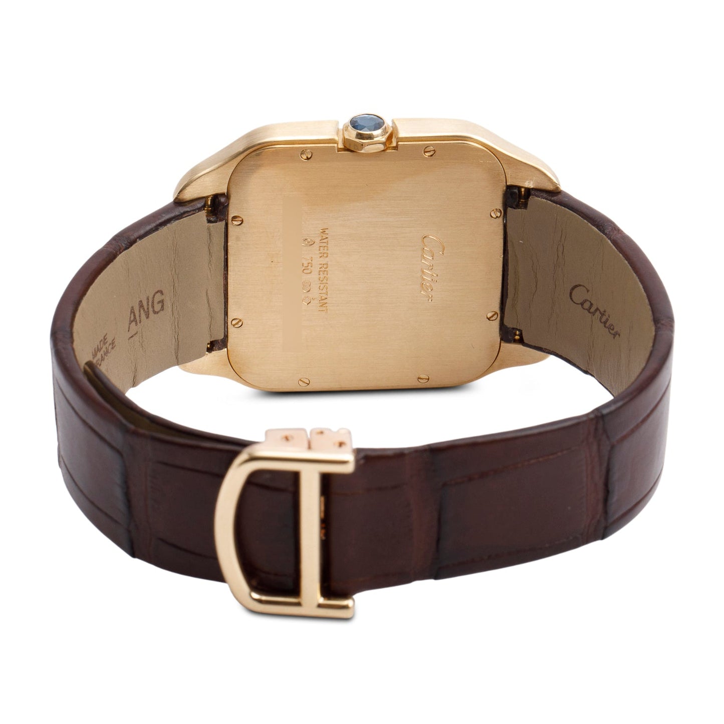 Cartier 18k Yellow Gold Santos Dumont Watch White Dial, Large Model 2649