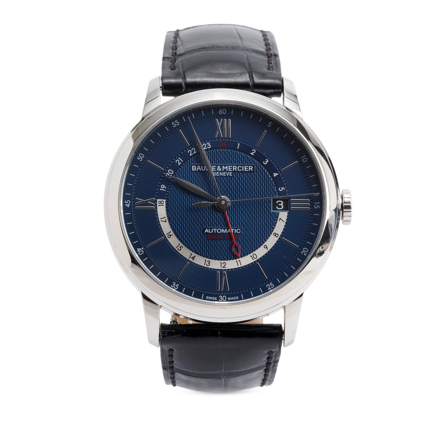 Baume & Mercier 2022 Stainless Steel Classima 42 MM Automatic GMT Watch Blue Dial w/ Box & Papers