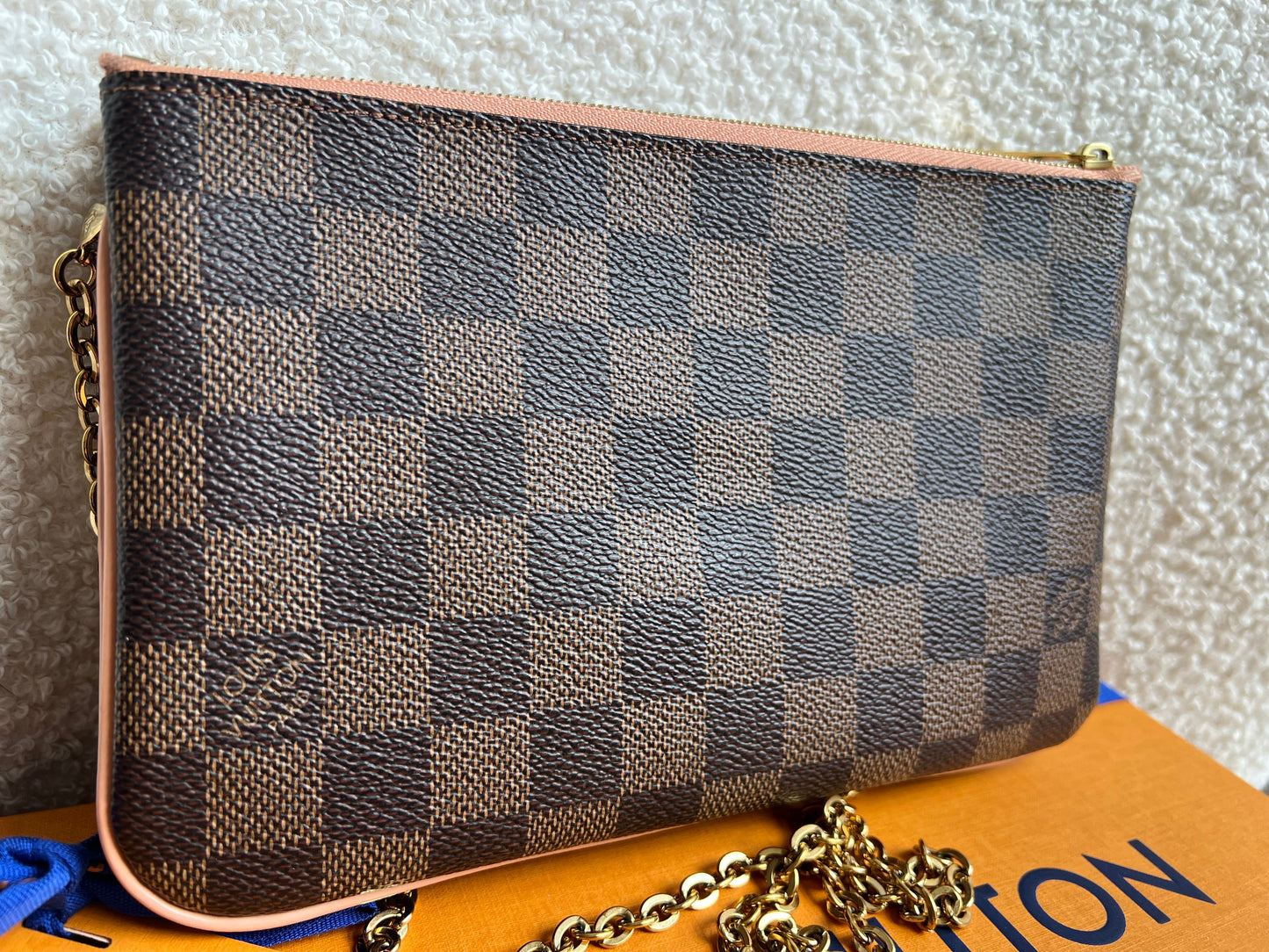 Louis Vuitton “LV” Double Pochette Damier Ebene