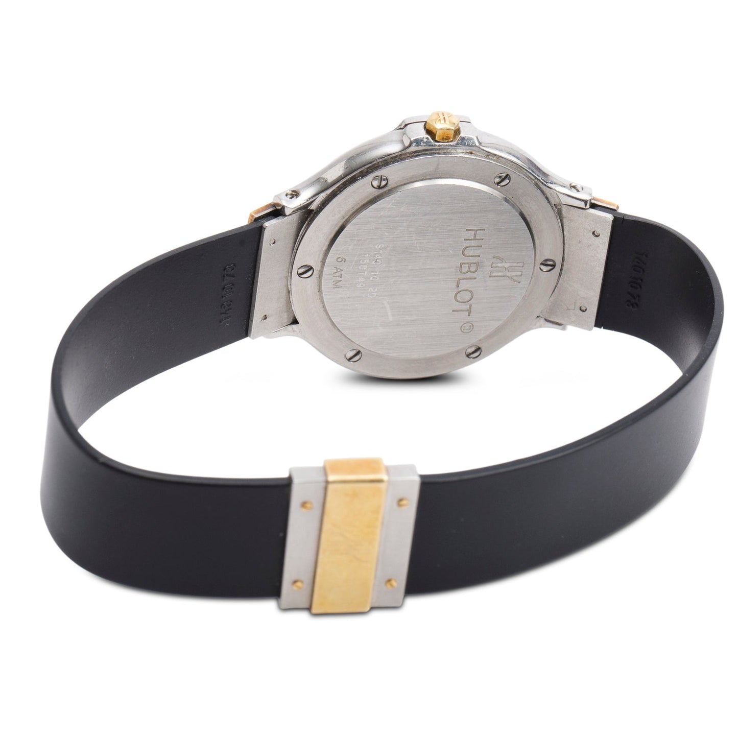 Hublot Stainless Steel & 18k Gold Diamond Bezel Classic MDM 32 MM Quartz Watch Black Dial