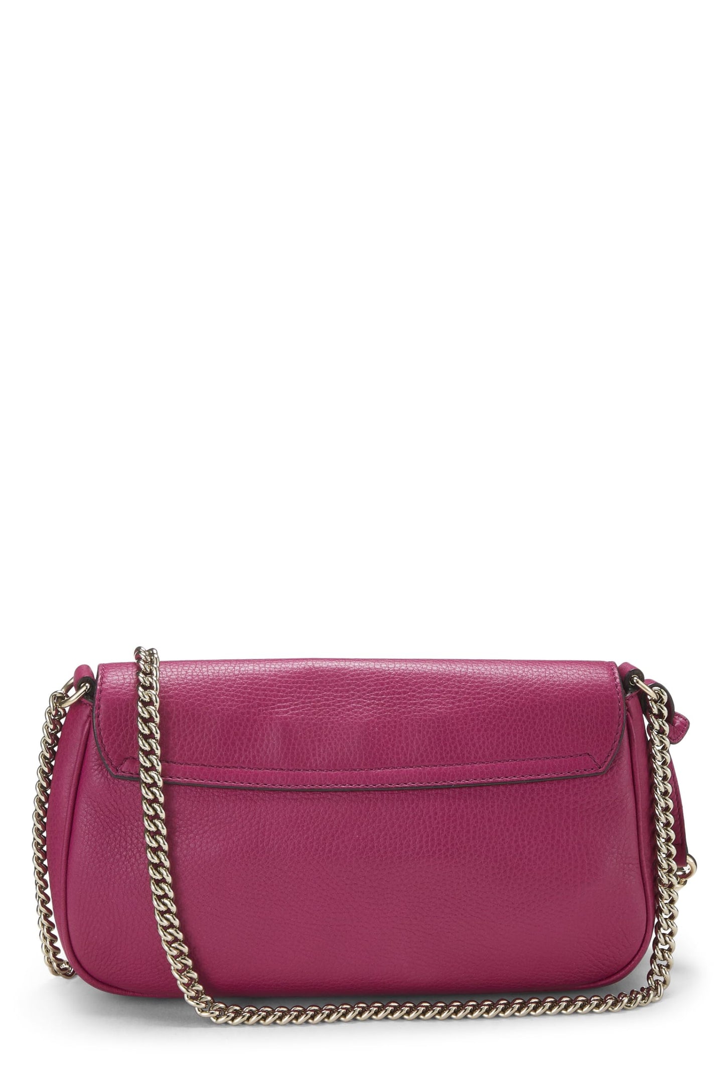 Gucci,  Pink Grained Leather Soho Chain Flap Crossbody, Pink
