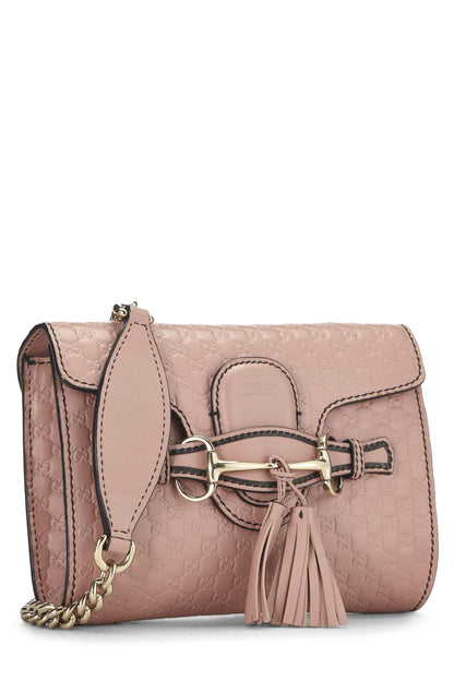 Gucci,  Pink Microguccissima Leather Emily Chain Crossbody Bag, Pink