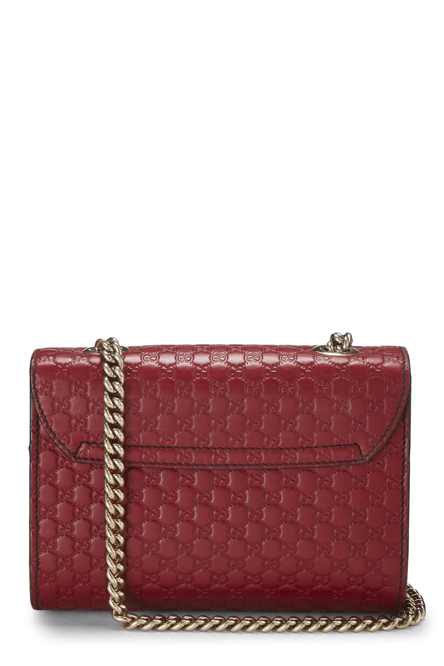 Gucci,  Pink Microguccissima Leather Emily Chain Crossbody Bag, Red