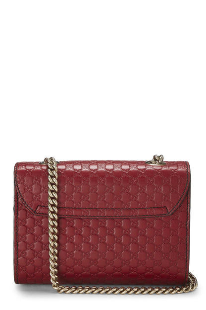 Gucci,  Pink Microguccissima Leather Emily Chain Crossbody Bag, Red